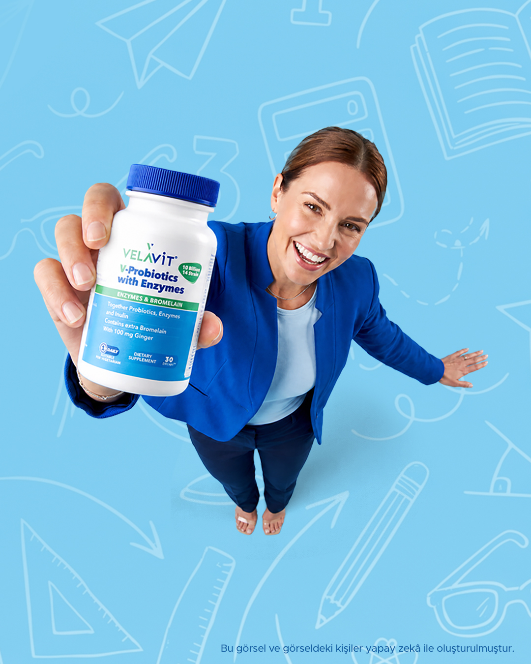 V-Probiotics with Enzymes ürünüyle öğretmen
