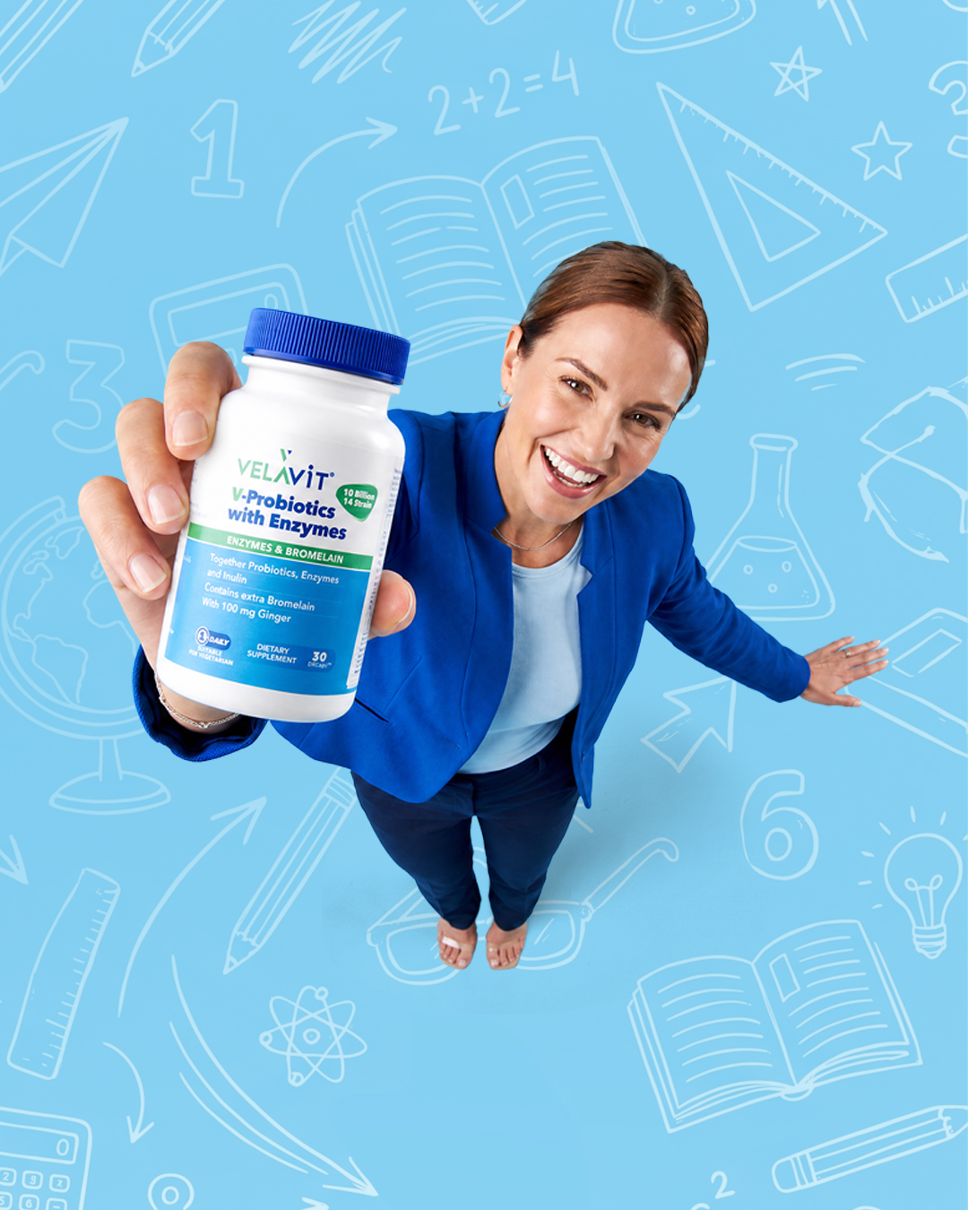 V-Probiotics with Enzymes ürünüyle öğretmen