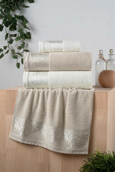 Fiesta Home Asorti Bukle Jakarlı Hamam Takımıhavlu4Fiesta Home