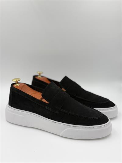 ALVİO SHOES ERKEK AYAKKABI SİYAH SÜET LOAFER