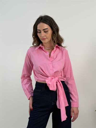 Pembe Fiyonklu Klasik Gömlek