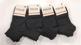 Pınar Erkek Penye Patik Çorap 12'li Paket Siyah (MC-98-04)