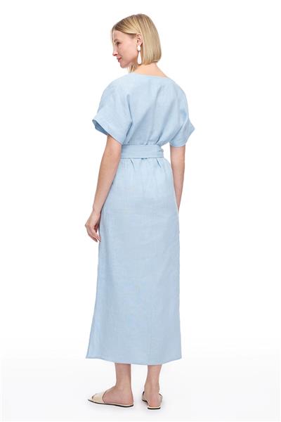 Bebe Mavisi Holas Regular Fit Diz Altı Elbise