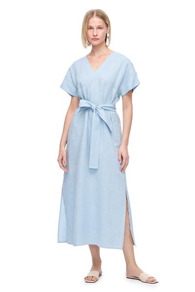Bebe Mavisi Holas Regular Fit Diz Altı Elbise