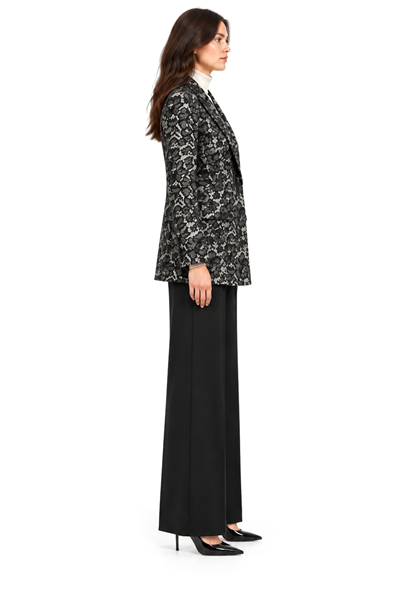 Desenli Kruvaze Blazer Ceket