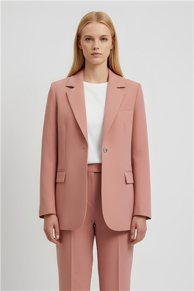 Pembe Klasik Yaka Ceket