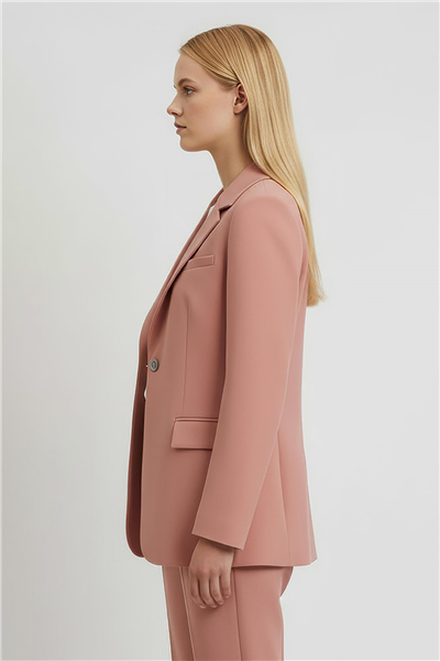 Pembe Klasik Yaka Ceket