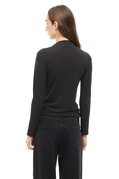 Siyah Balıkçı Yaka Slim Fit Bluz