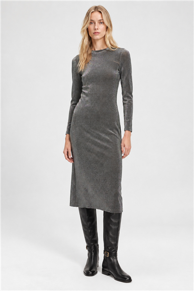 Siyah Slim Fit Midi Elbise