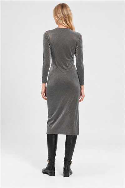 Siyah Slim Fit Midi Elbise
