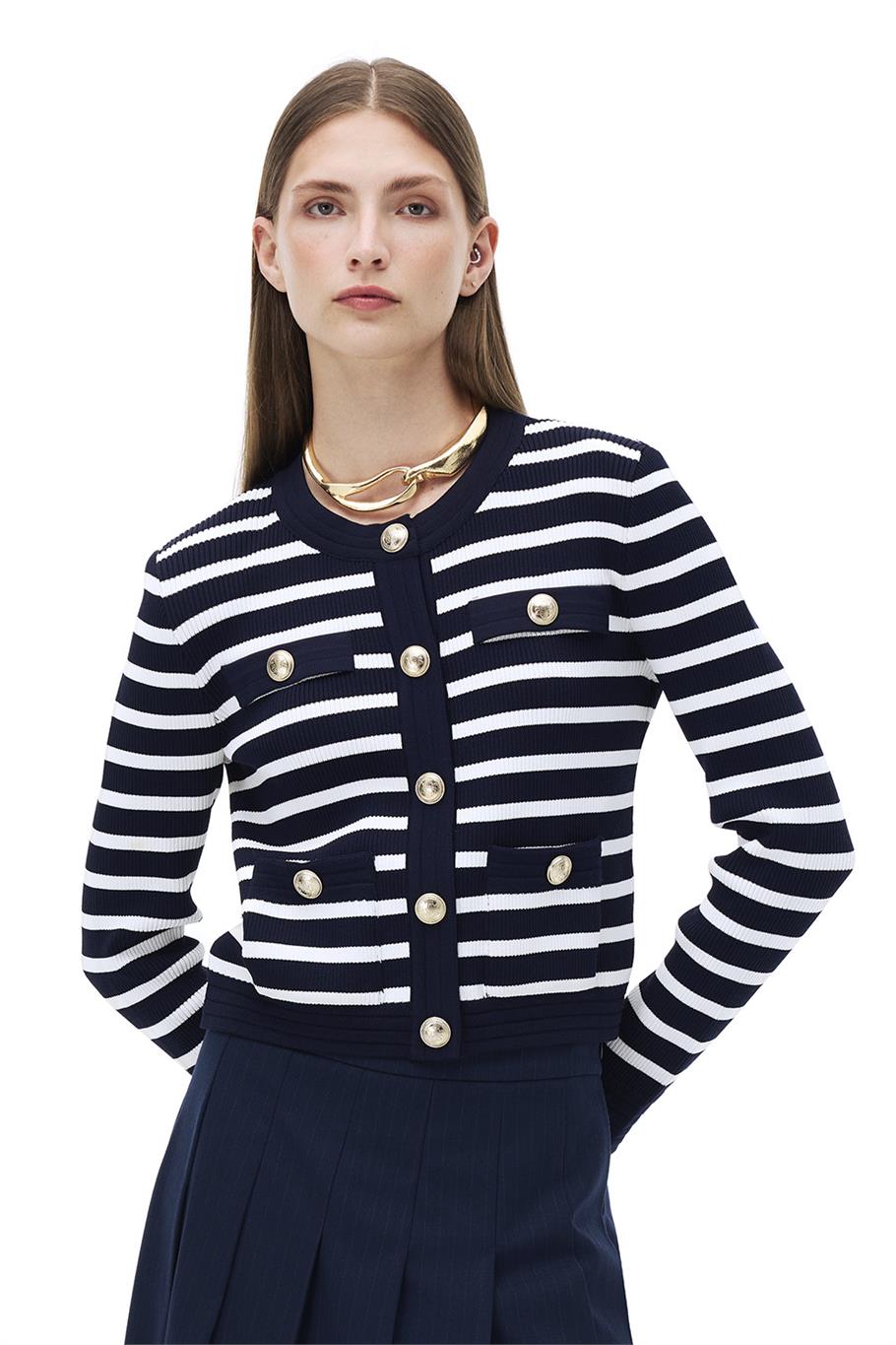 C802 Triko Slim Fit Bisiklet Yaka Triko Hırka