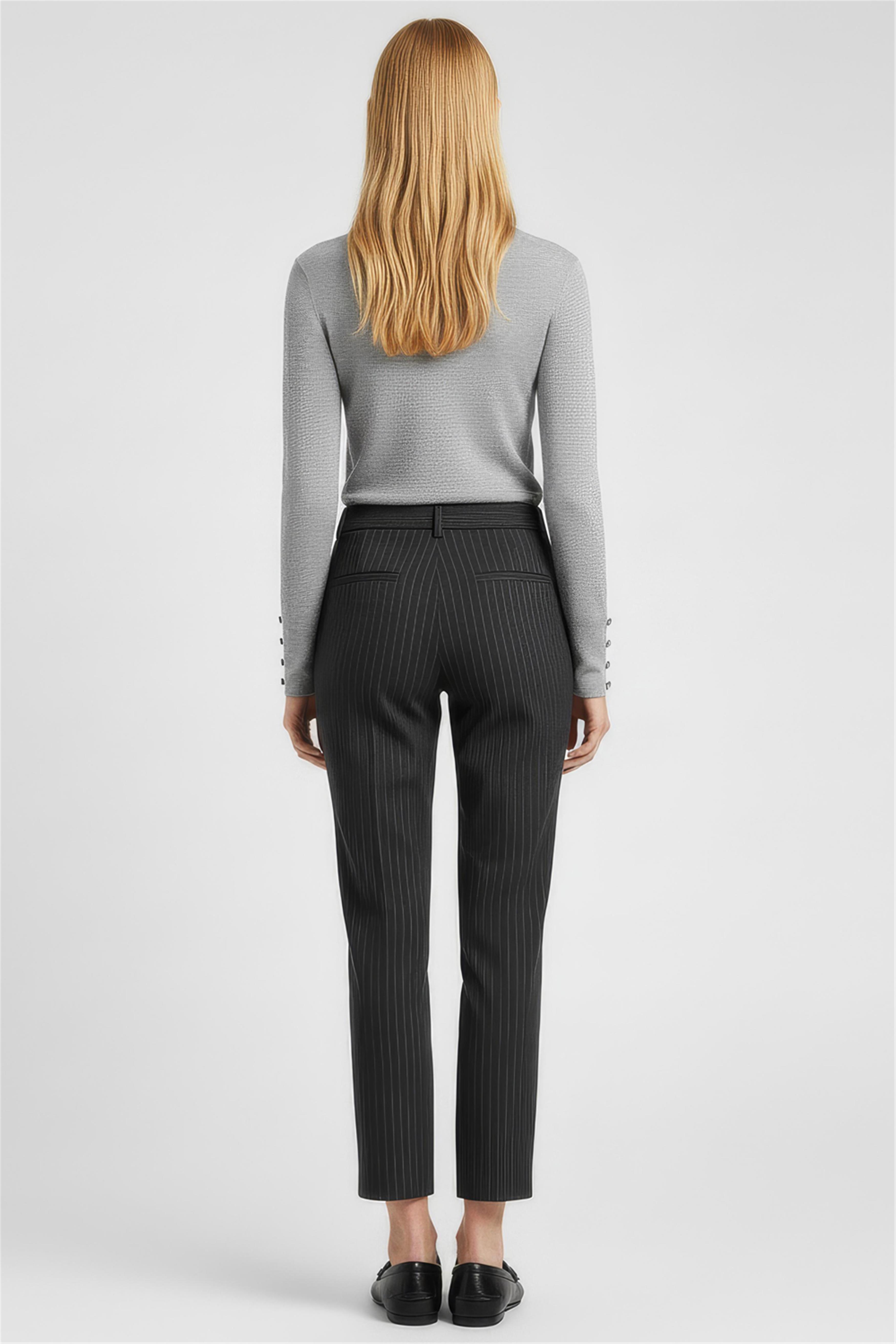 Gri Balıkçı Yaka Slim Fit Triko Kazak · 3