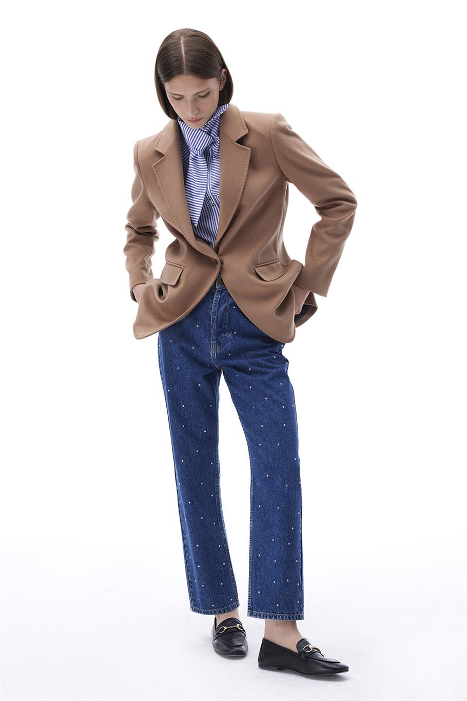 Sensorial Regular Fit Standart Boy Takma Kol Ceket Yaka Devetuyu Ceket · 3