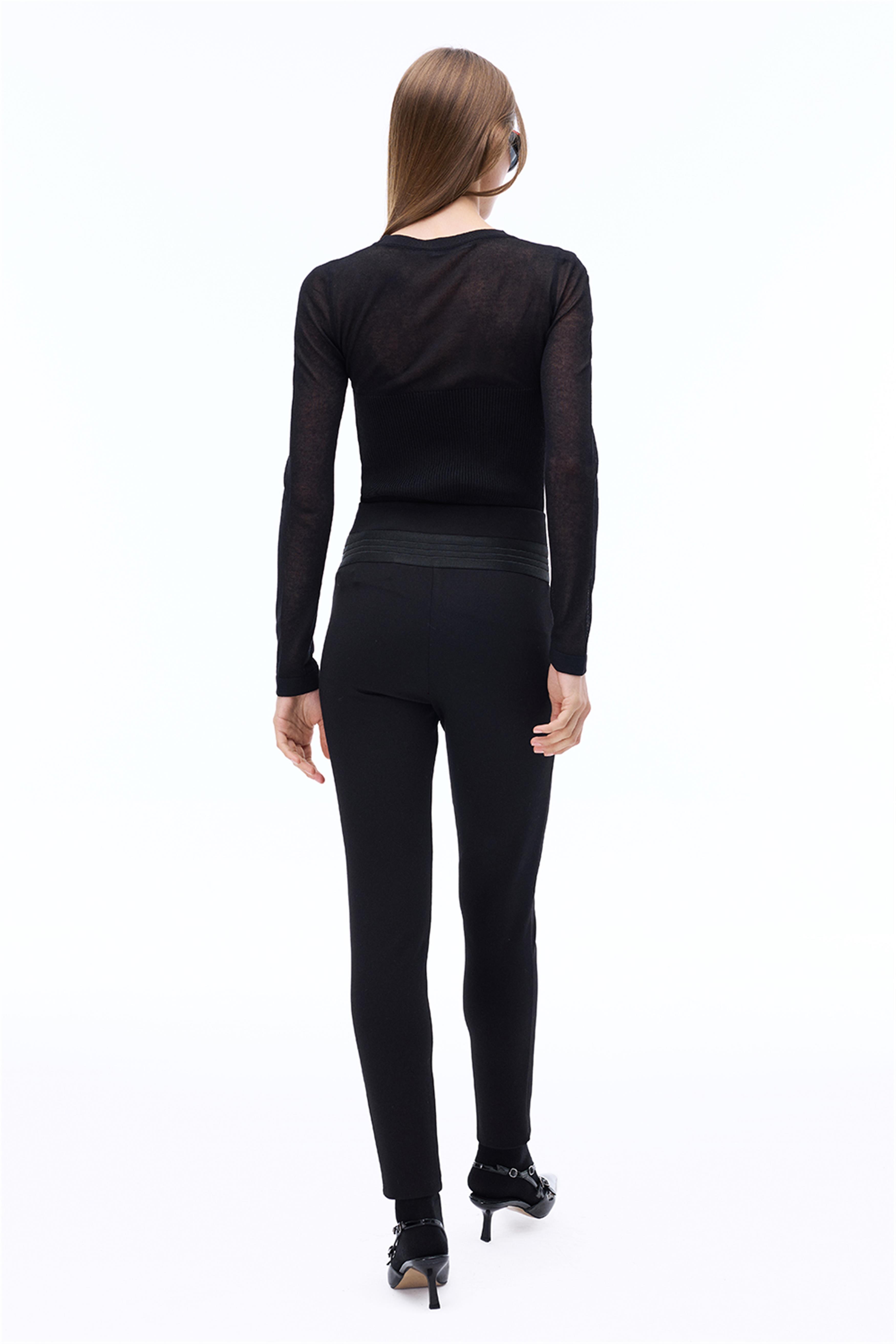 Triko Slim Fit Standart Boy Takma Kol Bisiklet Yaka Siyah Bluz · 4
