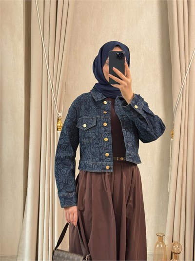 Miori Jose Desenli Denim Ceket