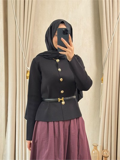 NUSS 603 Triko Ceket Siyah