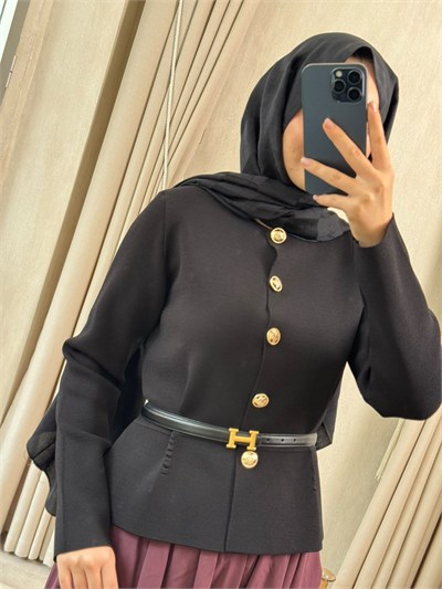 NUSS 603 Triko Ceket Siyah