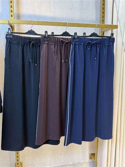 SENTEZ 5803 Pure Yanı Biyeli Etek Lacivert