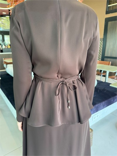 Miori Kolmar Soft Touch Krep Etekli Takım Kahverengi