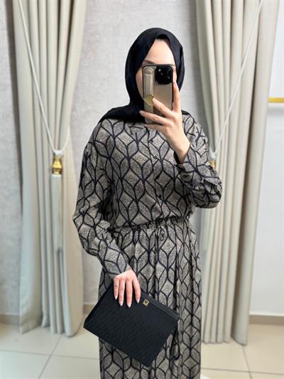 Miori Torino Etekli Rayon Viskon Etekli Takım Siyah