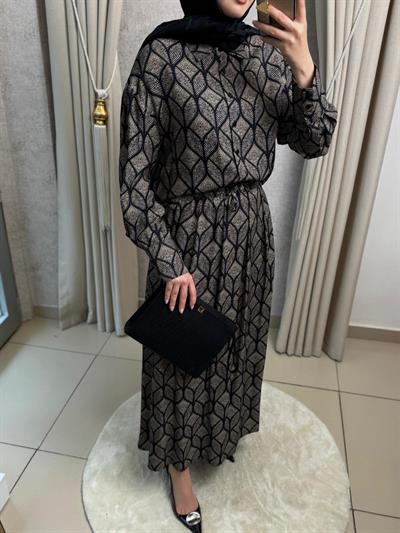 Miori Torino Etekli Rayon Viskon Etekli Takım Siyah