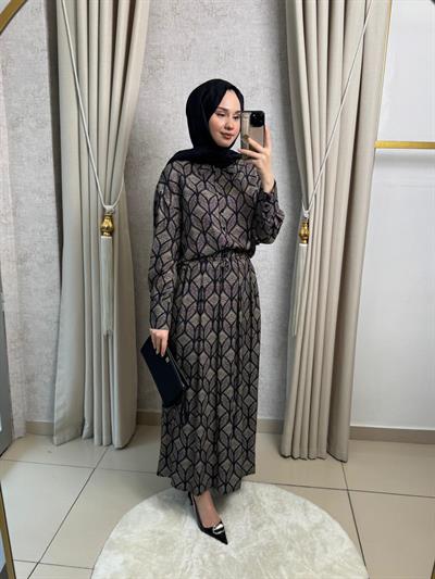 Miori Torino Etekli Rayon Viskon Etekli Takım Siyah