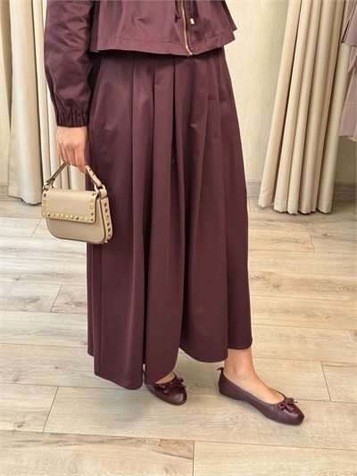 NUSS 1068 Yaka Ribanalı Koton Takım Mürdüm