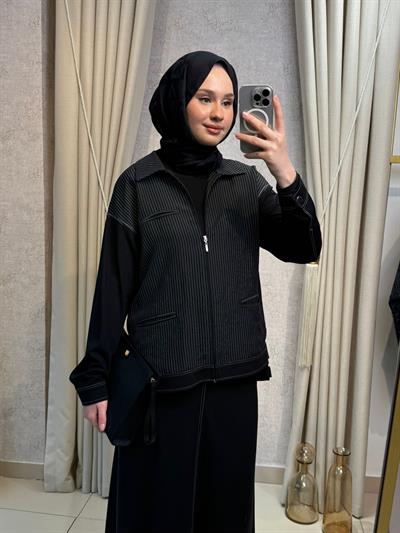 Tığ Triko 5064 Spor Dikişli Etekli Takım Siyah