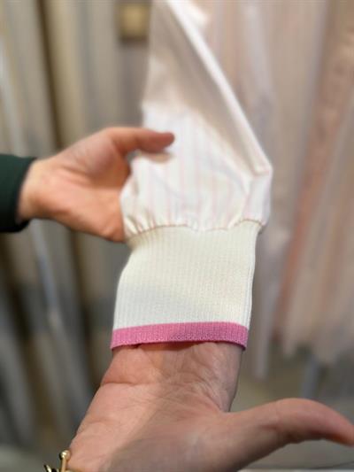 Tığ Triko 4008 Triko Ribana Detaylı Nakışlı Poplin Gömlek Pembe