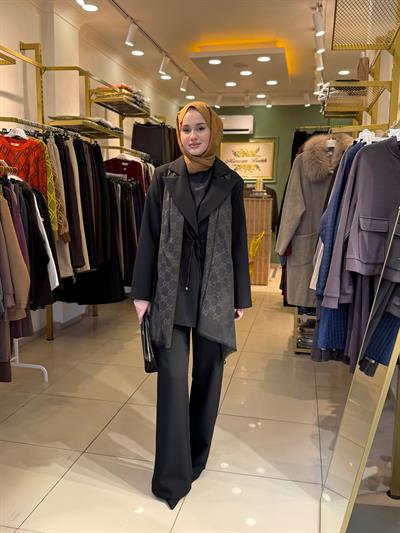Miori Leove Ceket Pantolon Takım Siyah