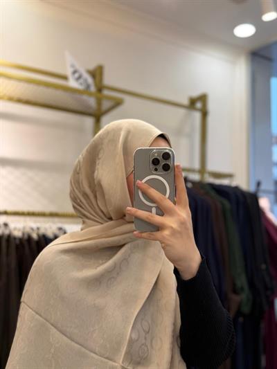 Wennora Paris Collection Zincir Desen Şal bej