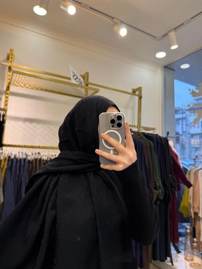 Wennora Paris Collection Zincir Desen Şal Siyah