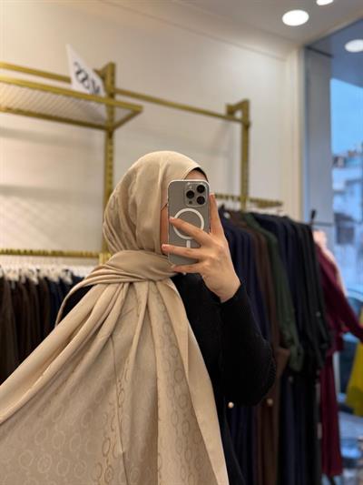 Wennora Paris Collection Zincir Desen Şal bej
