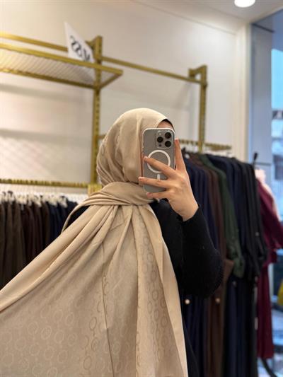 Wennora Paris Collection Zincir Desen Şal bej