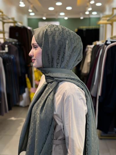 Wennora Paris Collection Zincir Desen Şal Yeşil