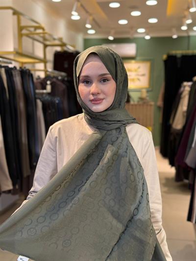 Wennora Paris Collection Zincir Desen Şal Yeşil