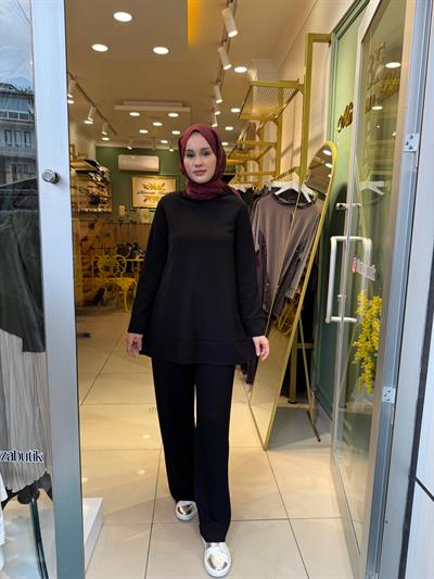 Miori Bern Pantolonlu Modal Takım 0500013 Siyah