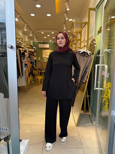 Miori Bern Pantolonlu Modal Takım 0500013 Siyah