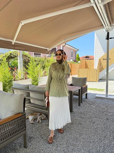 My Magazin Beli Bağlamalı Tunik 7368 Yeşil