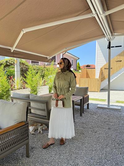 My Magazin Beli Bağlamalı Tunik 7368 Yeşil