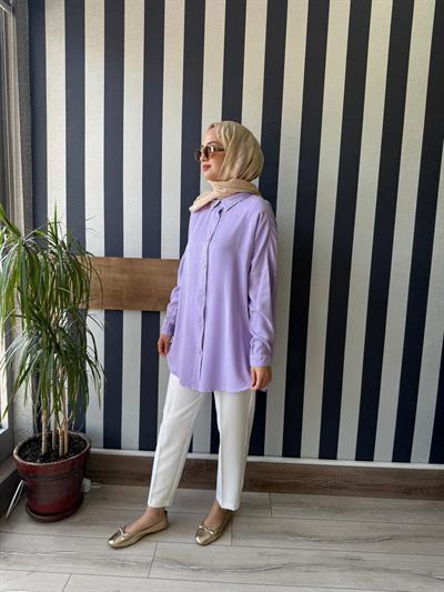 My Magazin Oversize Gömlek Lila