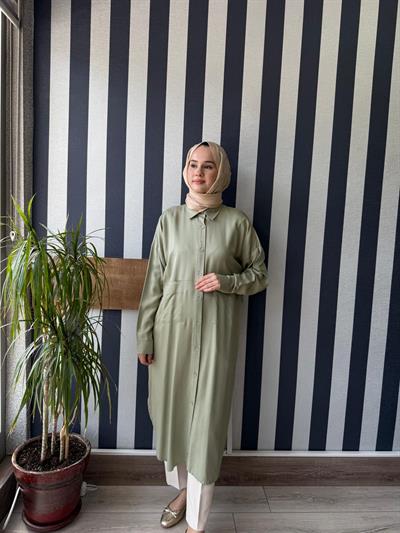 My Magazin Uzun Tunik 4383 Yeşil