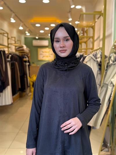 Nuss 1008 Boyun Detaylı  Pantolonlu Takım Antrasit