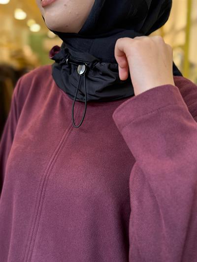 Nuss 1008 Boyun Detaylı  Pantolonlu Takım Bordo