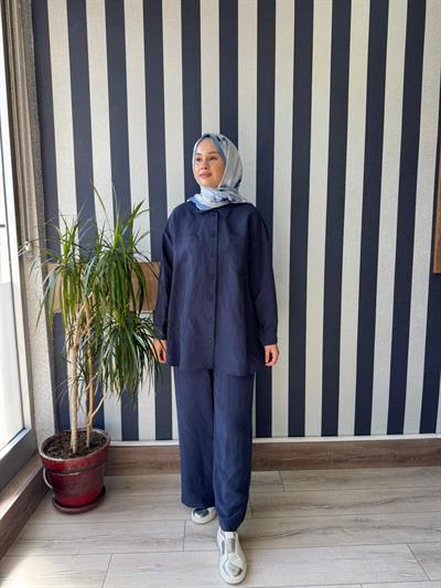 Nuss 1021 Pantolonlu Takım Lacivert