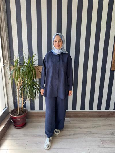 Nuss 1021 Pantolonlu Takım Lacivert