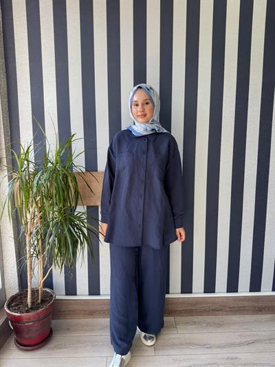 Nuss 1021 Pantolonlu Takım Lacivert