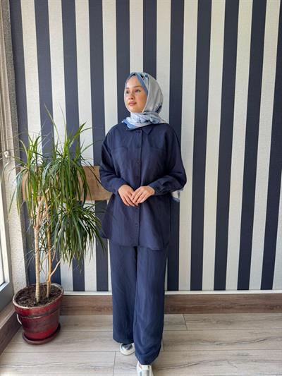 Nuss 1021 Pantolonlu Takım Lacivert