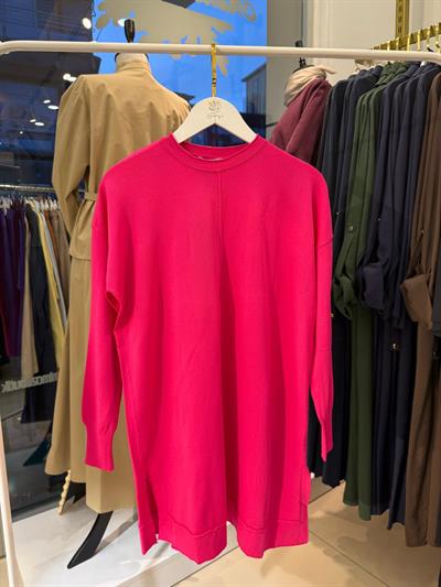 Nuss 1201 Önü Nervür Detaylı Merserize Tunik Pembe