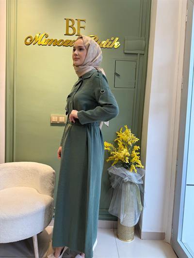 Nuss Elbise 2043 Kırmızı Yeşil
